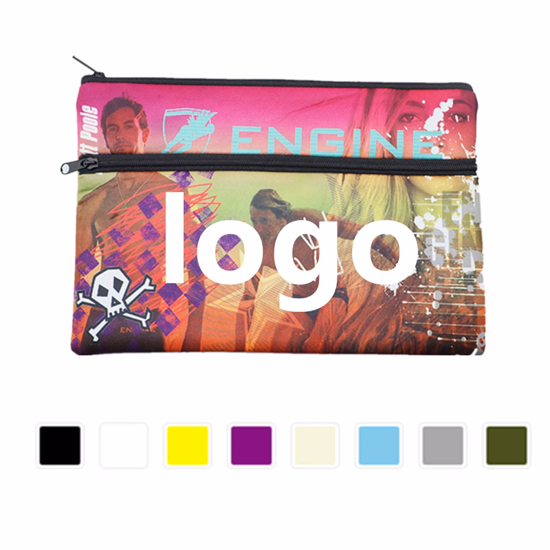Two Zippered Neoprene Pencil Case