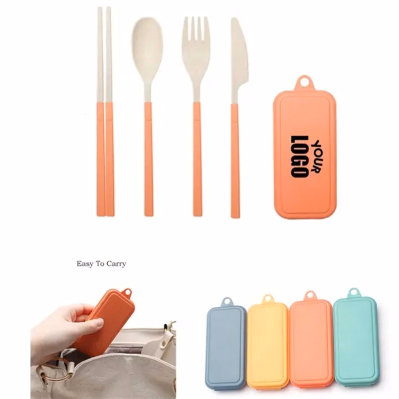 Wheat Straw Plastic Travel Cutlery Set
