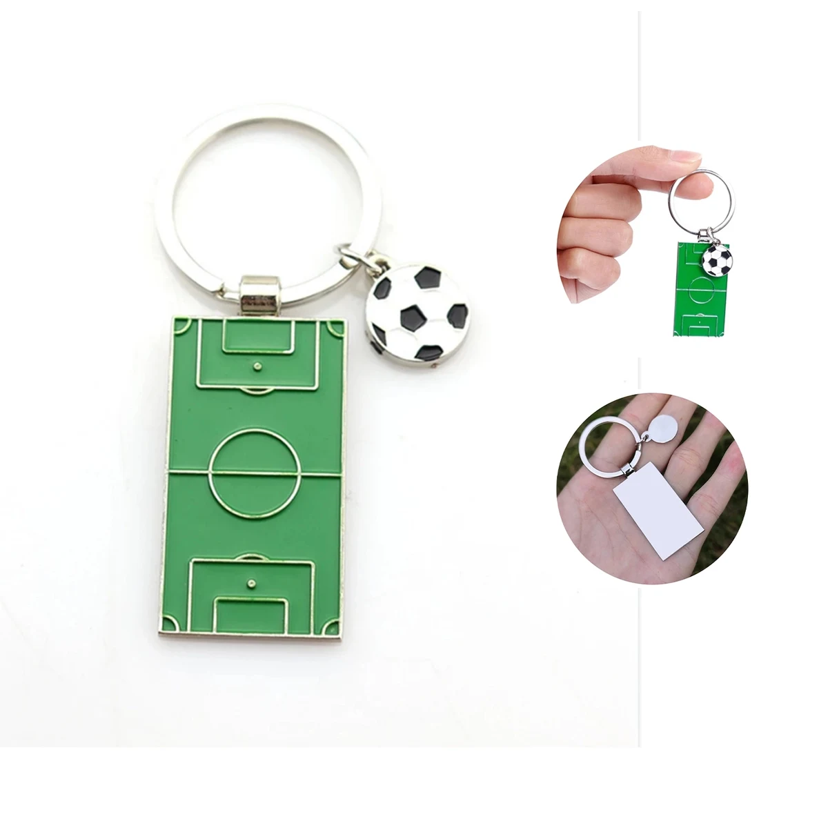 Zinc Alloy Soccer Field Keychain 1