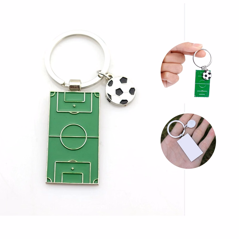 Zinc Alloy Soccer Field Keychain