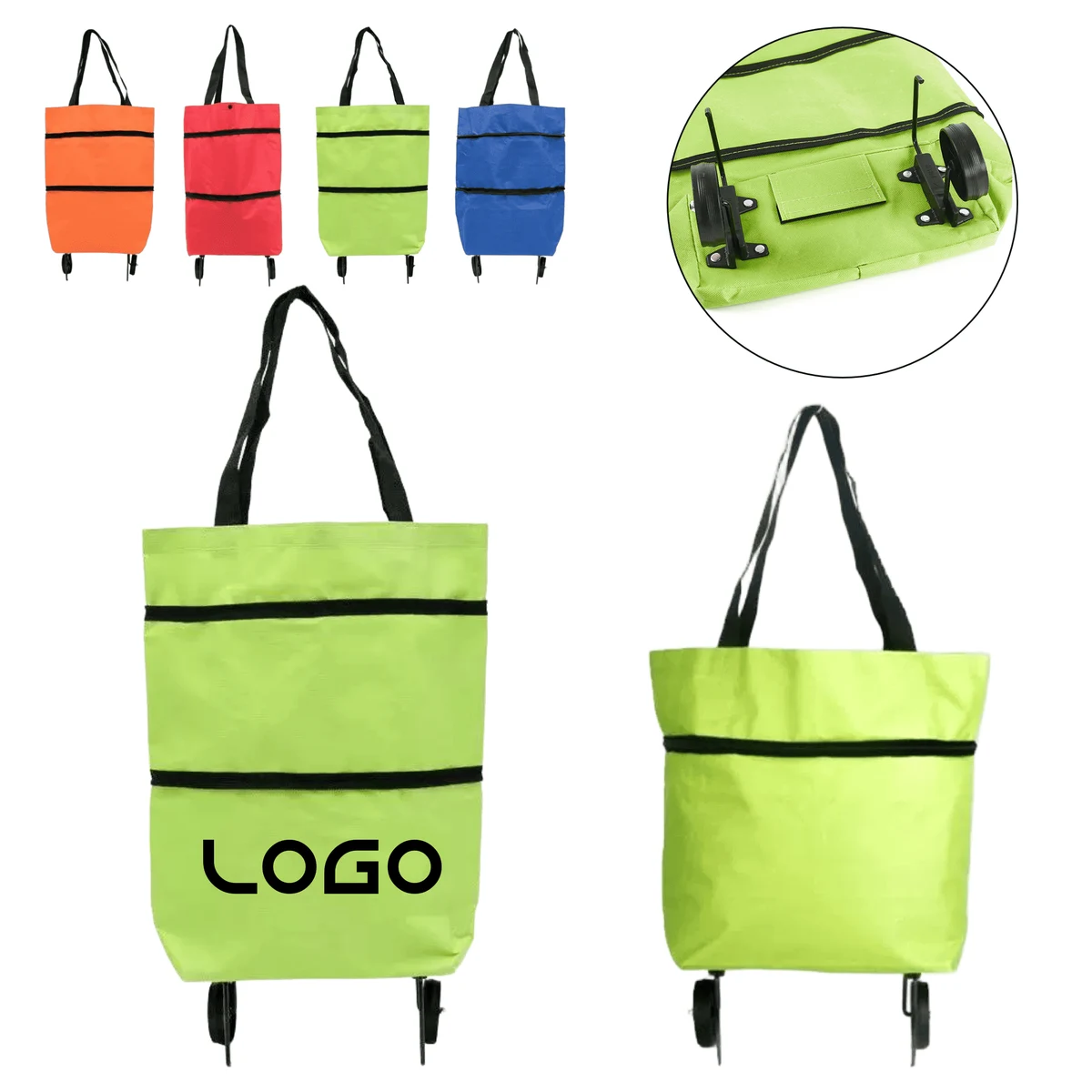 Foldable Rolling Shopping Tote Bag 1