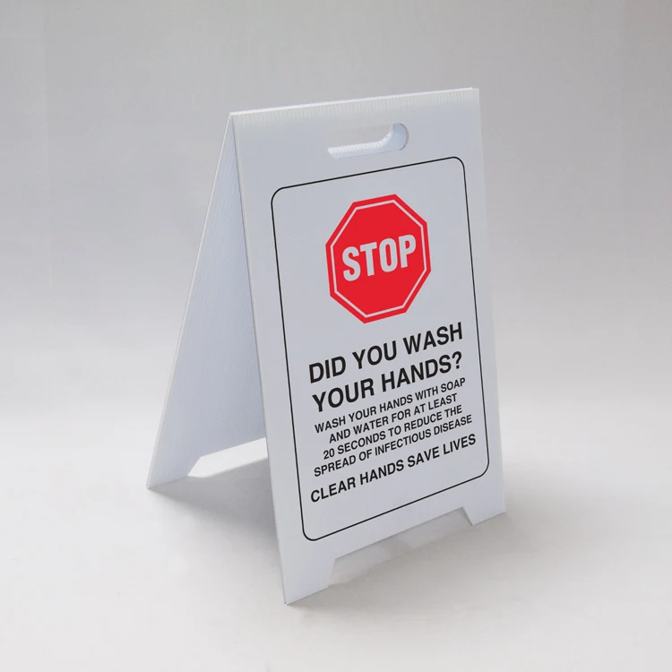 'Wash Your Hands' A-Frame Sign - 12"w x 18"h 1