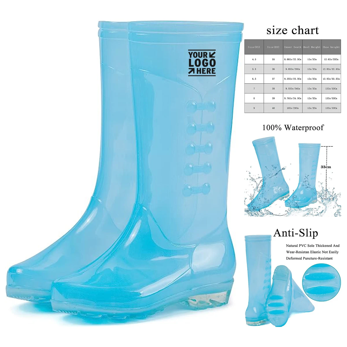 Women Tall Rain Boots 1