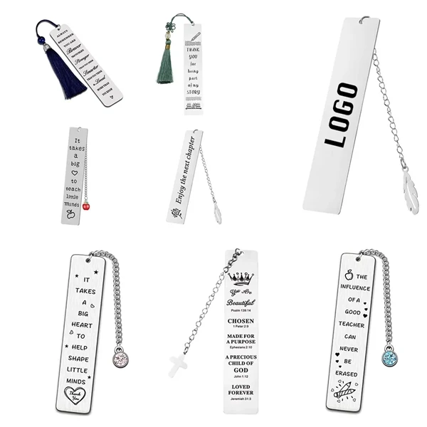 Custom Stainless Steel Bookmark with Pendant — Eco-Friendly Corporate Gift 1