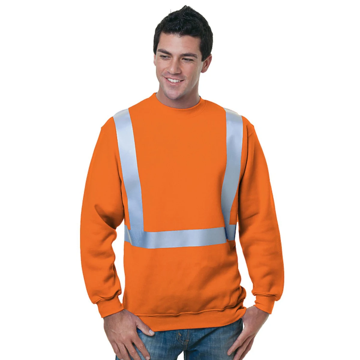 USA-Made Pre-Shrunk Class 2 Safety Sweatshirt 1