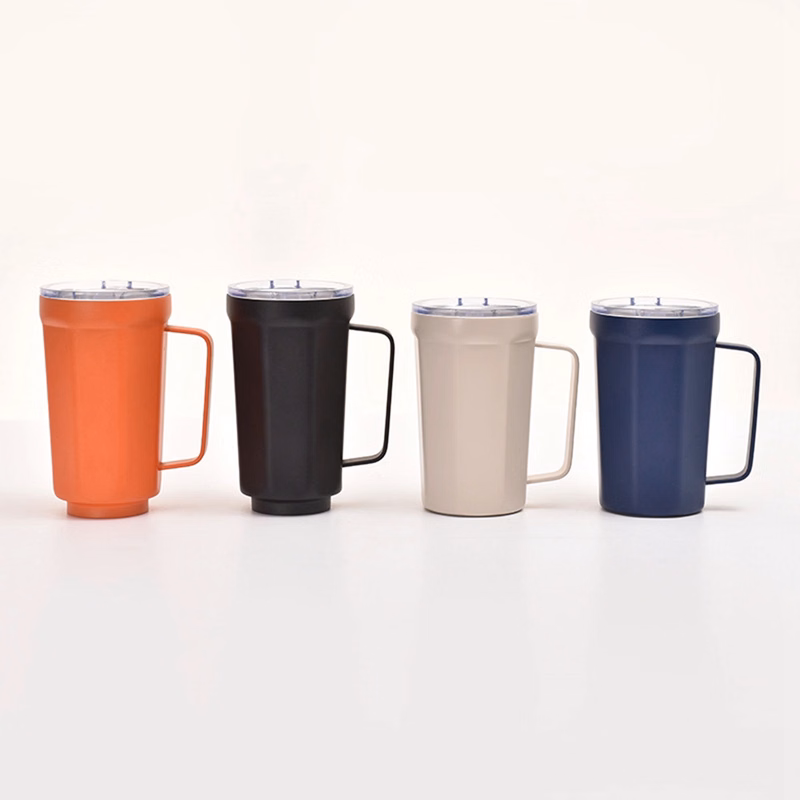 14 Oz. Double Walled Stainless Steel Coffee Mug with Handle