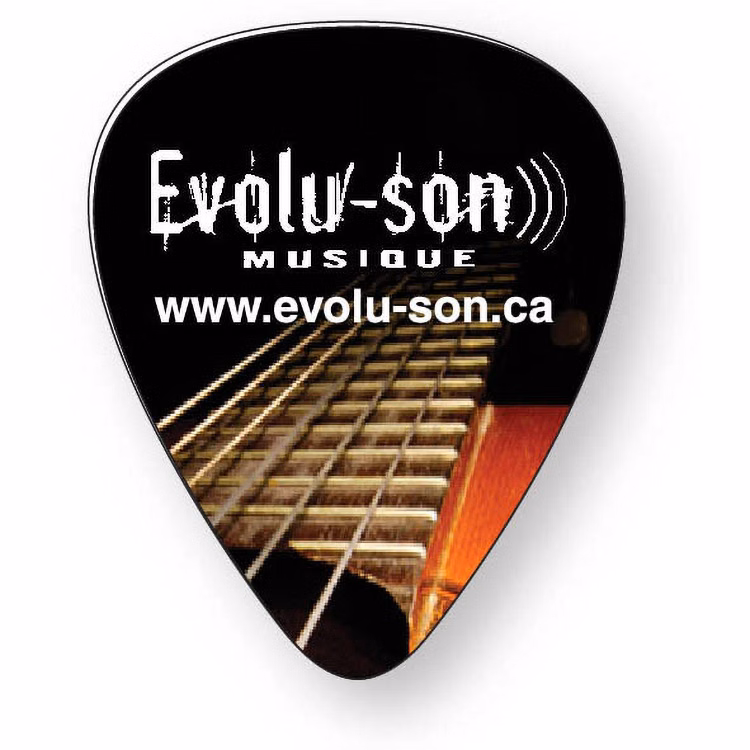 Guitar Pick .030 Compressed Laminated Plastic, Full Colour Imprint