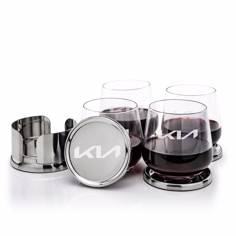 Baldoni Coasters & Garland Stemless Wine Set