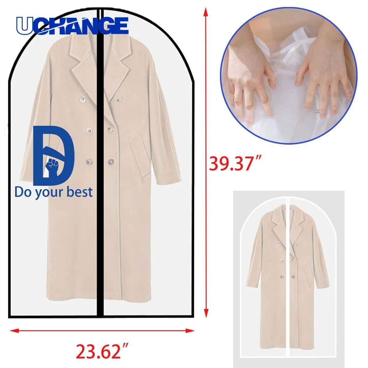 Washable Clear Garment Bag for Storage and Travel 1