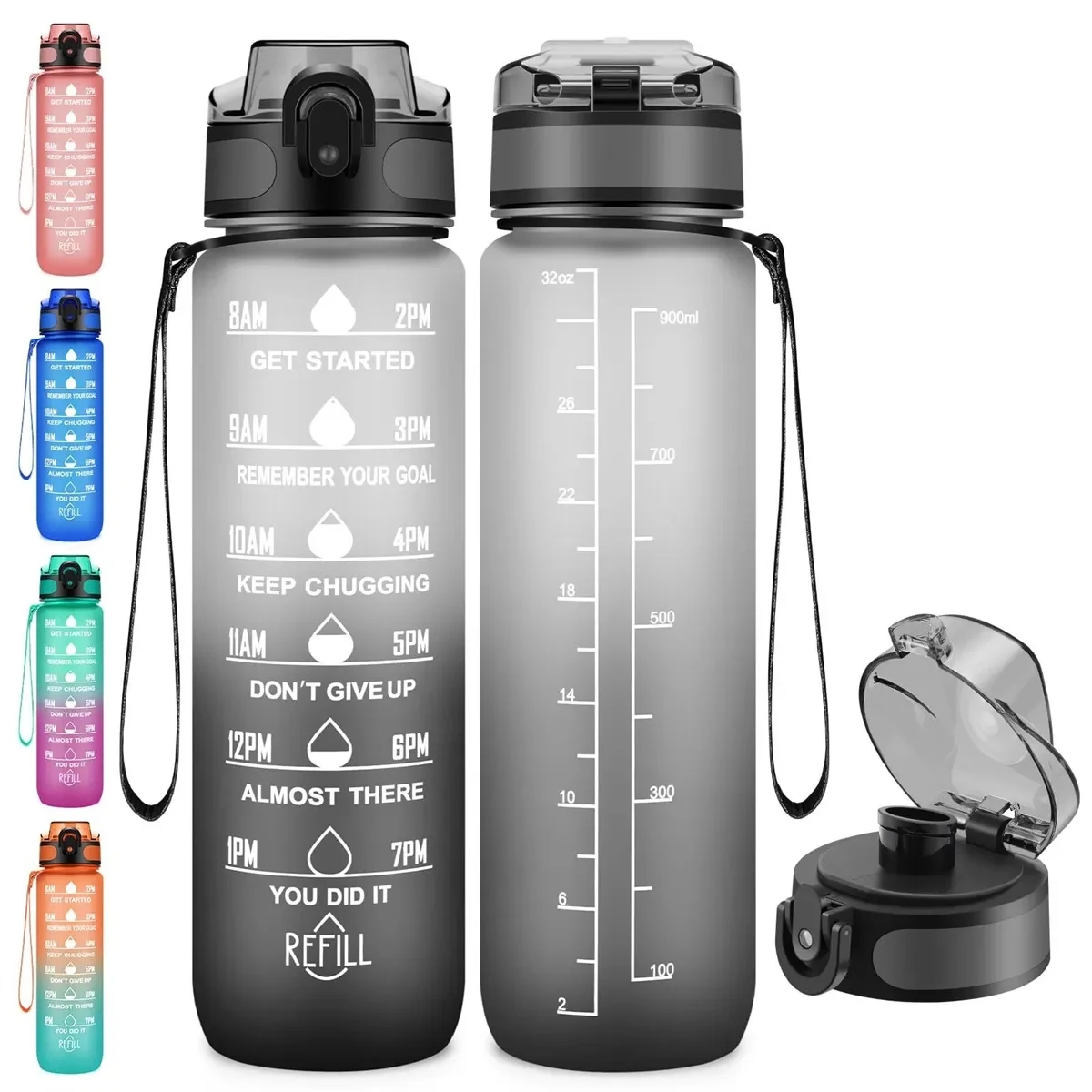 32 oz Motivational Water Bottles With Time Maker 1