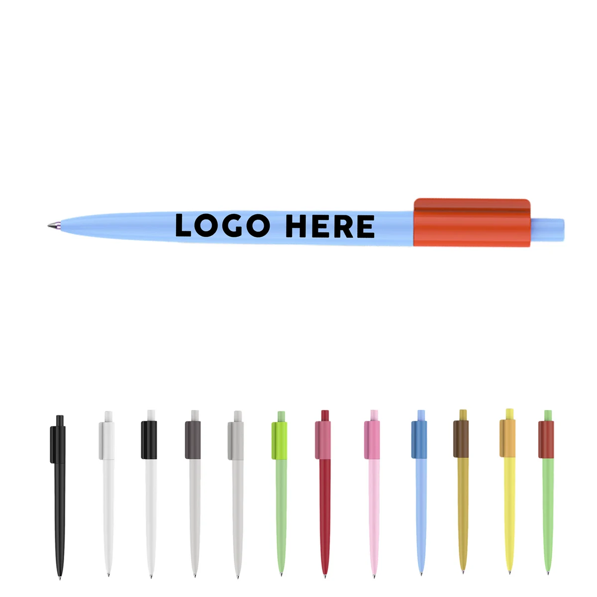 Two-Tone Plastic Write Rubberized Pen, custom pen with logo imprint 1