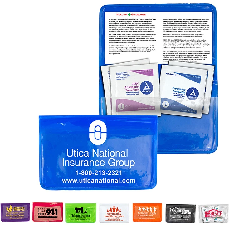 "Crescent" Antiseptic & Disinfectant Wipes Pack In Translucent Vinyl pouch 1