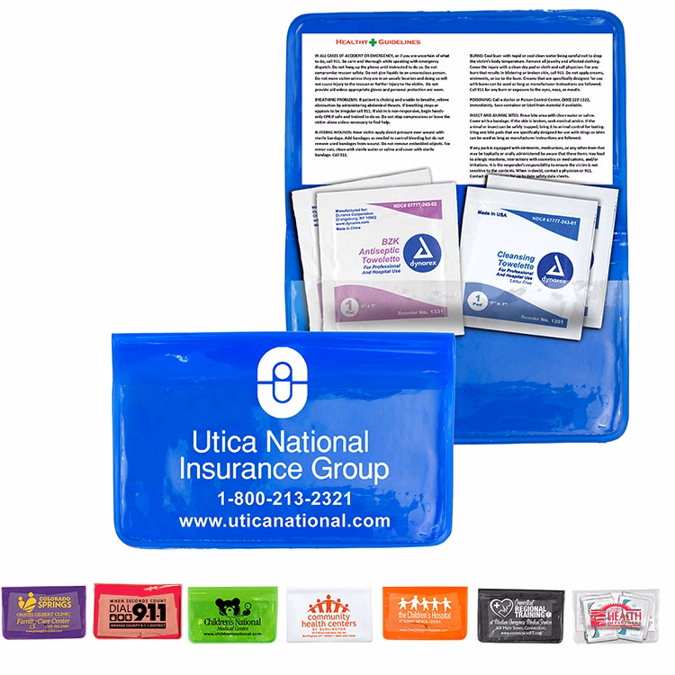 "Crescent" Antiseptic & Disinfectant Wipes Pack In Translucent Vinyl pouch