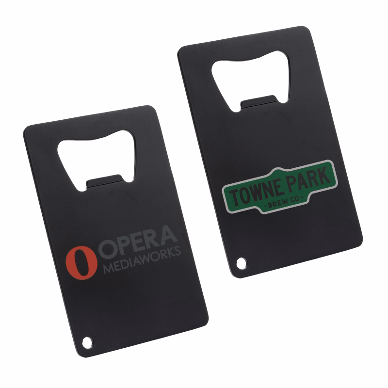 Matte Black Powder Coated Credit Card Bottle Opener