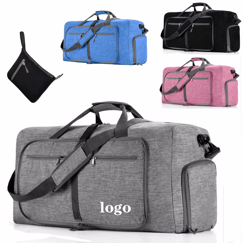Large Foldable Travel Duffle Bag with Shoes Compartment