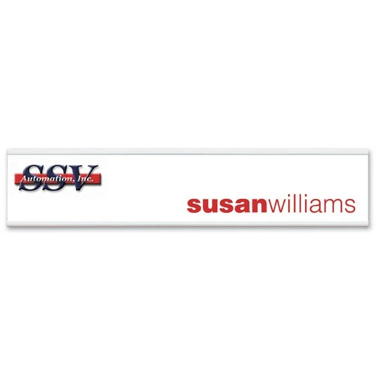 Full Color Nameplate w/Aluminum Holder - Desk (2"x10") 1