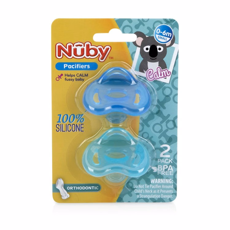 Nuby 100% Silicone Orthodontic Pacifiers - 2 Piece