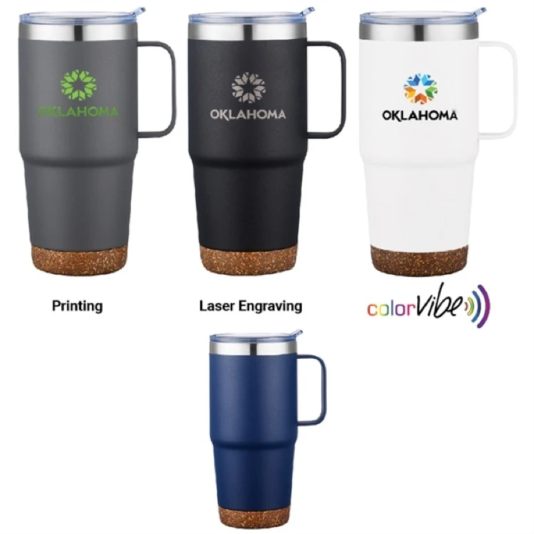 24 Oz. Sip Tek Vacuum Mug with Cork Bottom 1