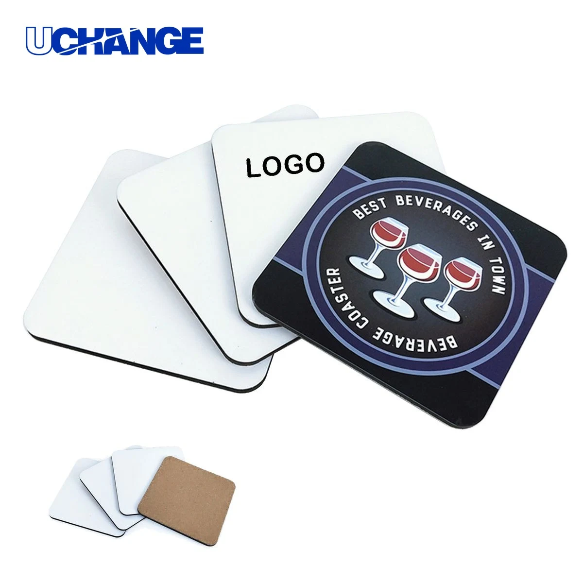 Custom Square Cork Drink Coaster 1