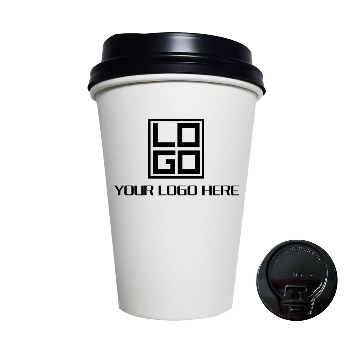 White Paper Hot/Cold Cup With Lid - 12 oz 1