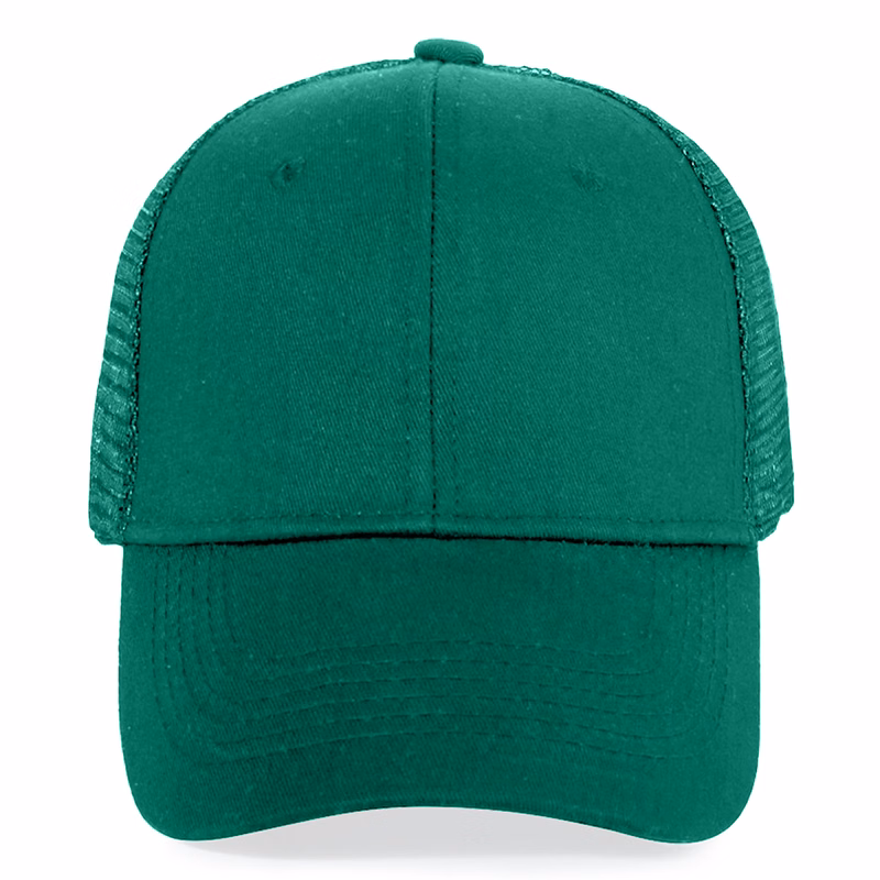 Stock Solid Color Cotton 6-Panel Trucker Cap
