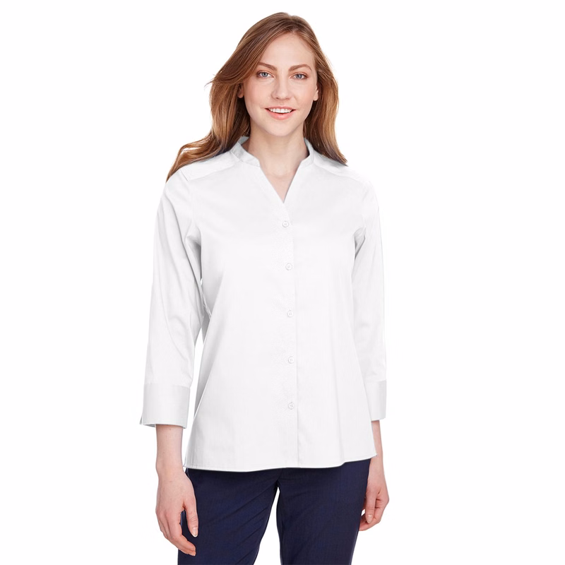 Women's Crown Collection® Stretch Broadcloth Three-Quarter Sleeve Blouse - DG560W