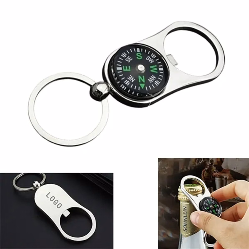 Portable Bottle Opener Compass Keychain