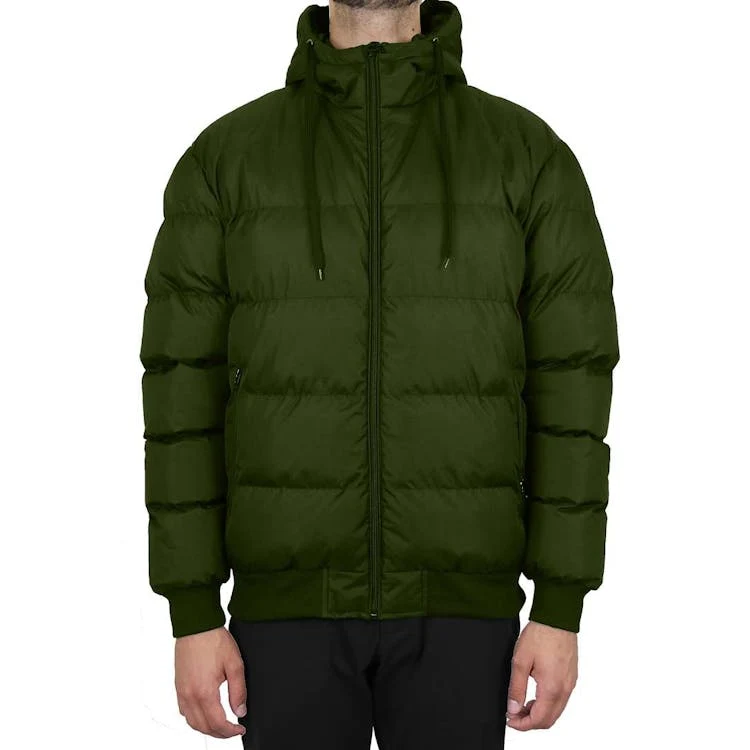 Men's Heavyweight Bubble Bomber Jackets - Olive S-2X 1
