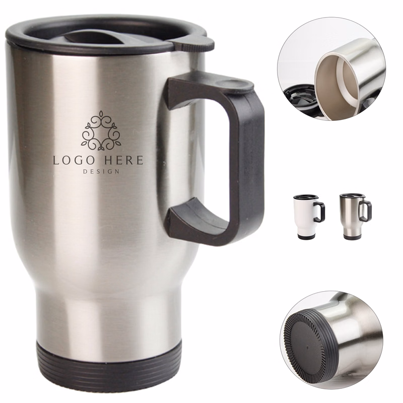 Handled Stainless Steel Travel Mug