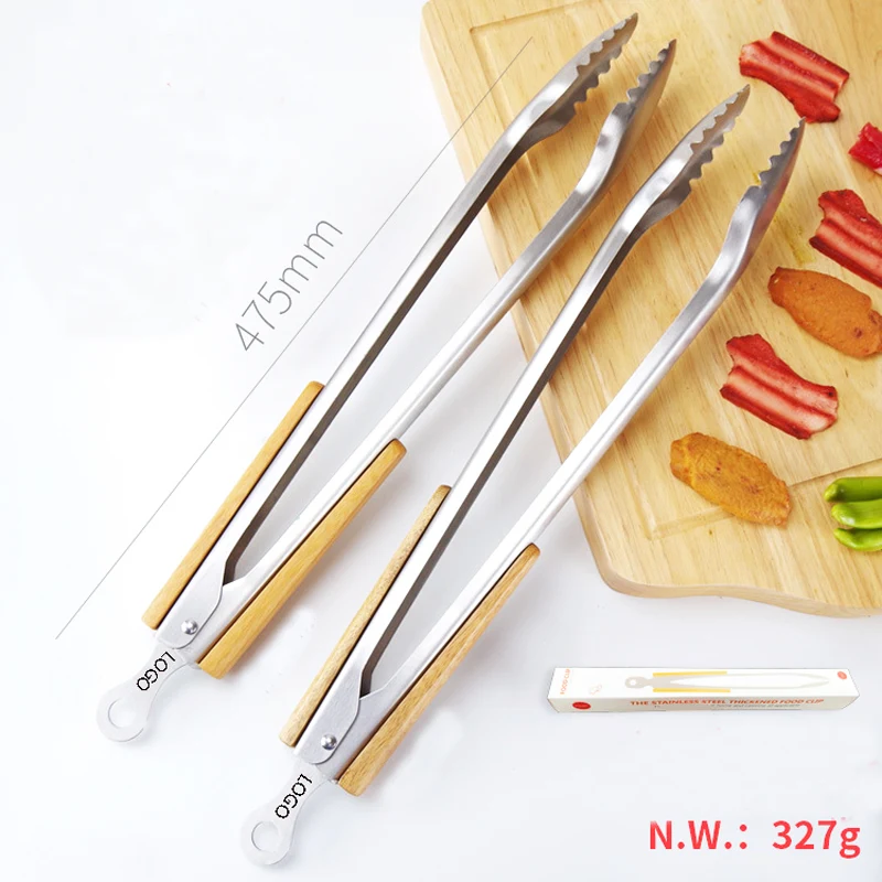 19" Extra Large Stainless Steel Kitchen Cooking Tongs Barbeque Clip 1