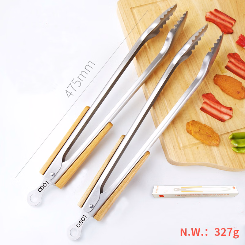 19" Extra Large Stainless Steel Kitchen Cooking Tongs Barbeque Clip