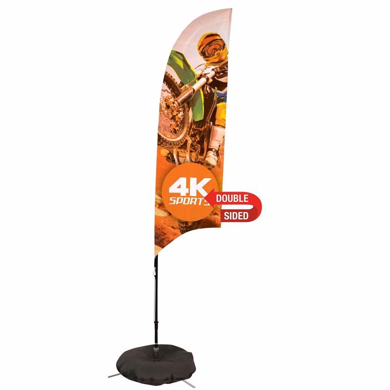 7' Streamline Razor Sail Sign Kit (Double-Sided with Three-Legged Scissor Base)