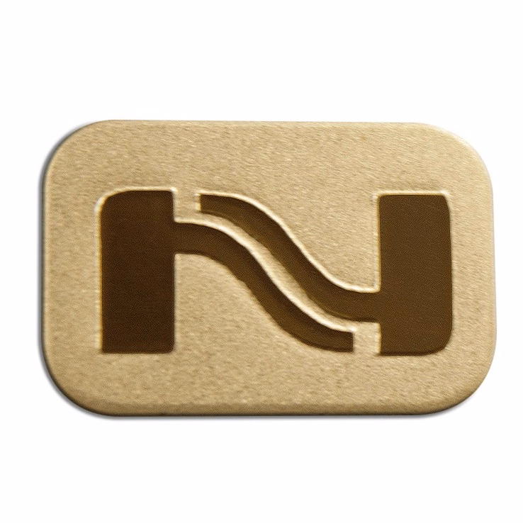 Oval 0.75" Polished Brass Etched Lapel Pin - USA Made