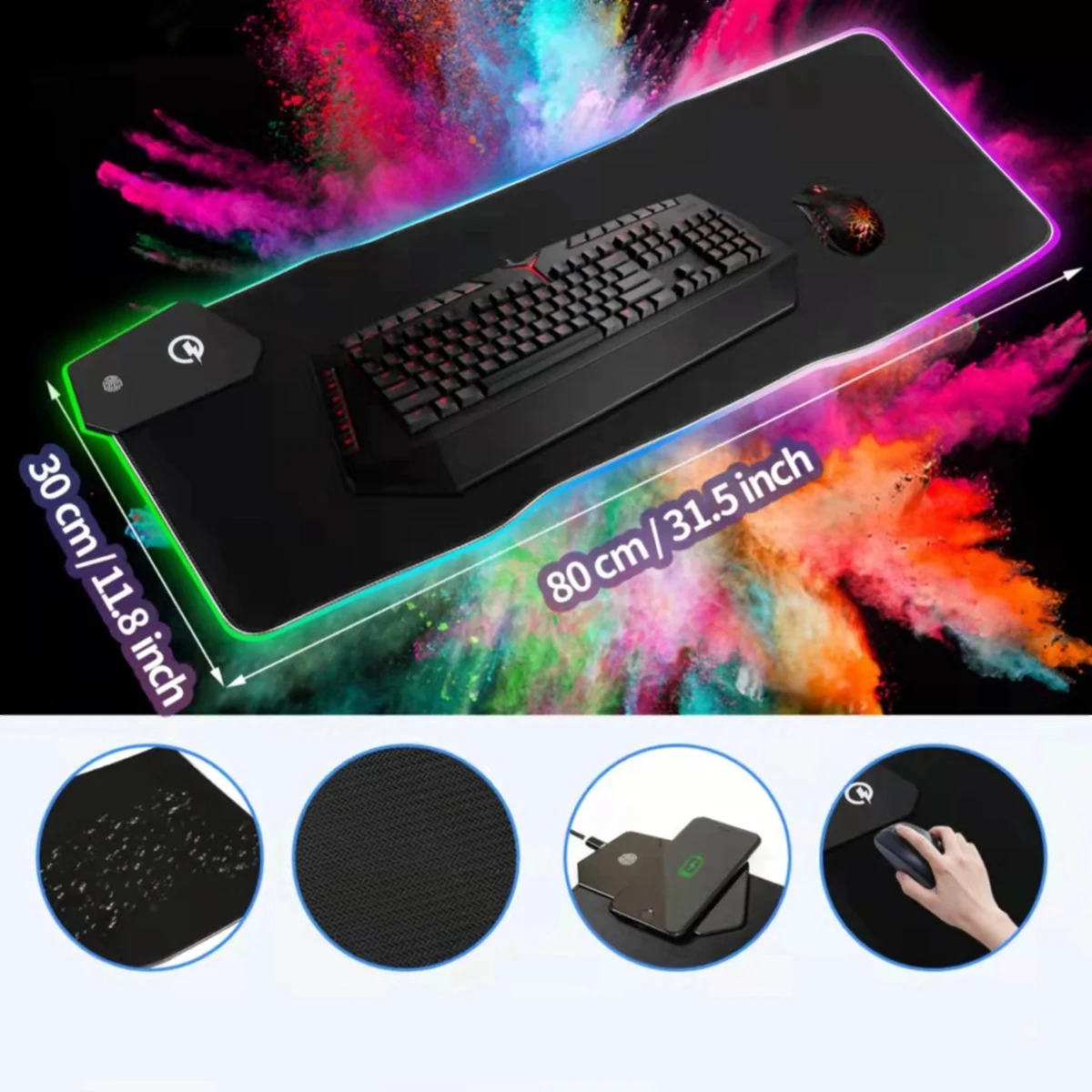 RGB Mouse Pad with 15W Wireless Charger 1