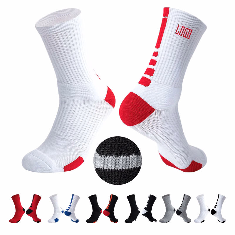 MOQ 50 Towel Bottom Elite Basketball Crew Socks