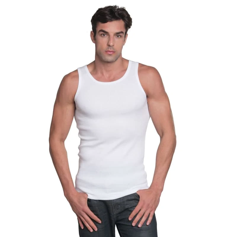 Bayside Unisex USA-Made 2x1 Ribbed Tank Top - 4573 1