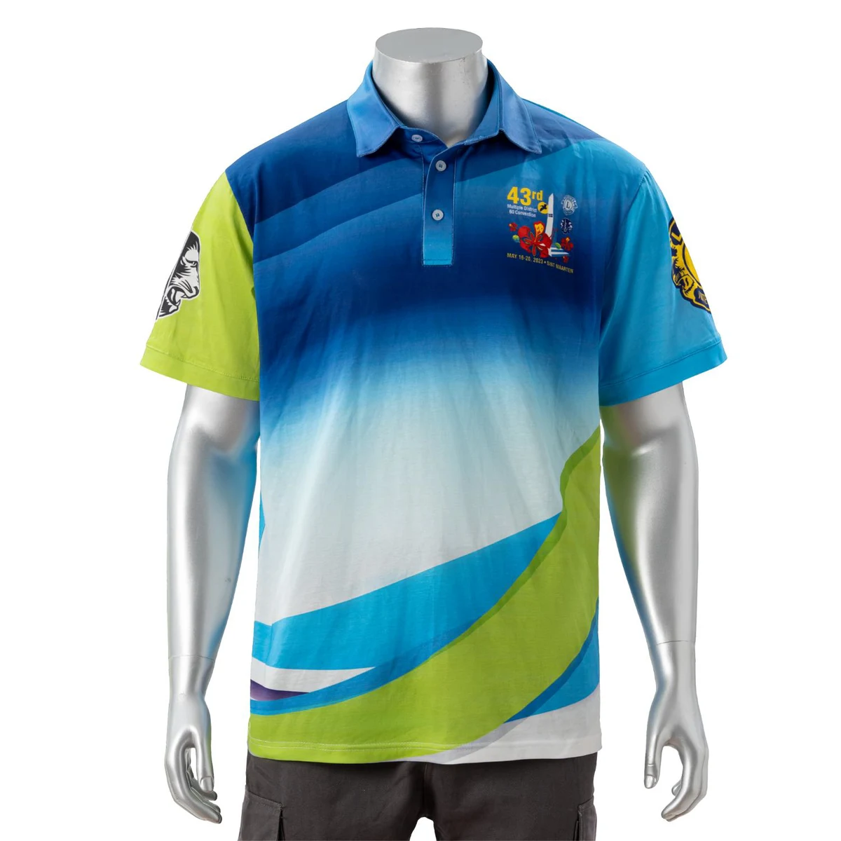 100% Cotton Full Color Pigmented Digital Print Men's Polo - 5.3 oz 1
