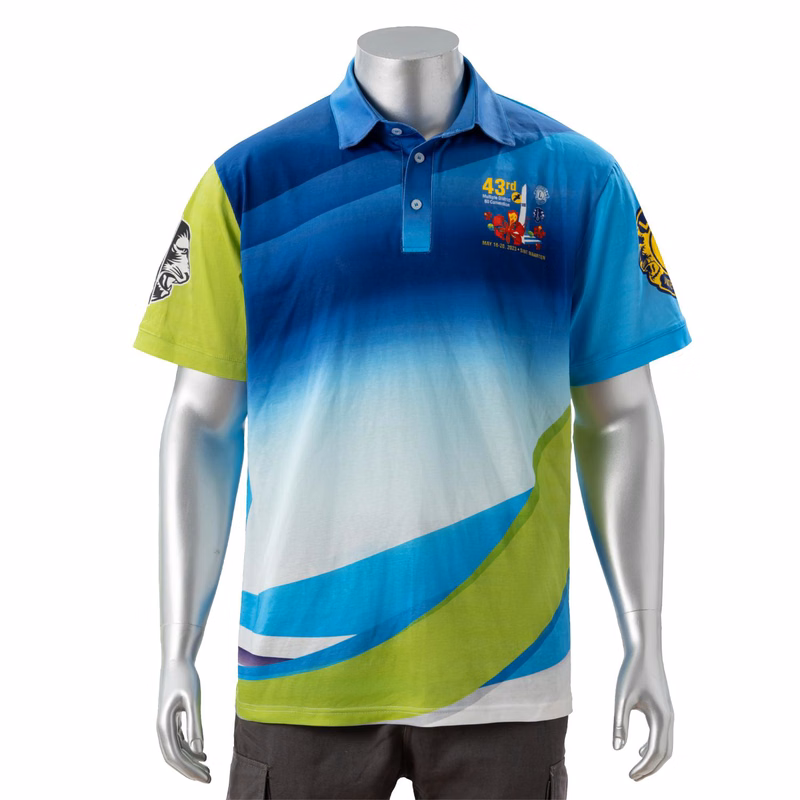 100% Cotton Full Color Pigmented Digital Print Men's Polo - 5.3 oz