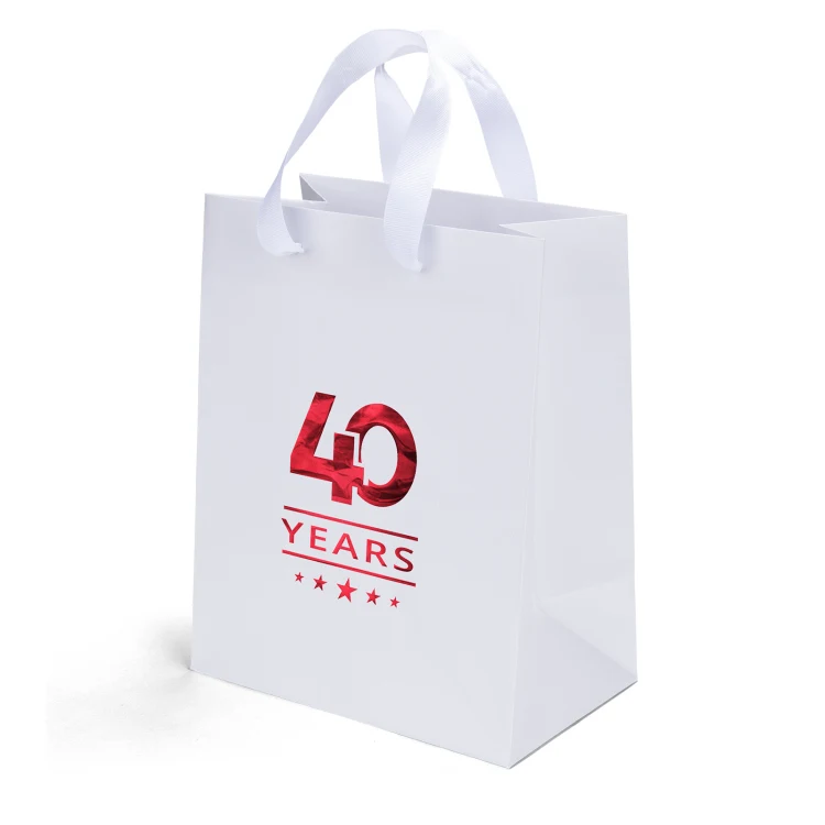 Elizabeth™- Ribbon Handle Matte Eurotote - Foil Print 1