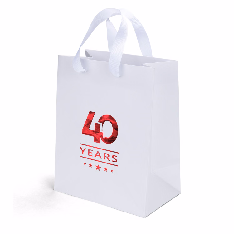 Elizabeth™- Ribbon Handle Matte Eurotote - Foil Print
