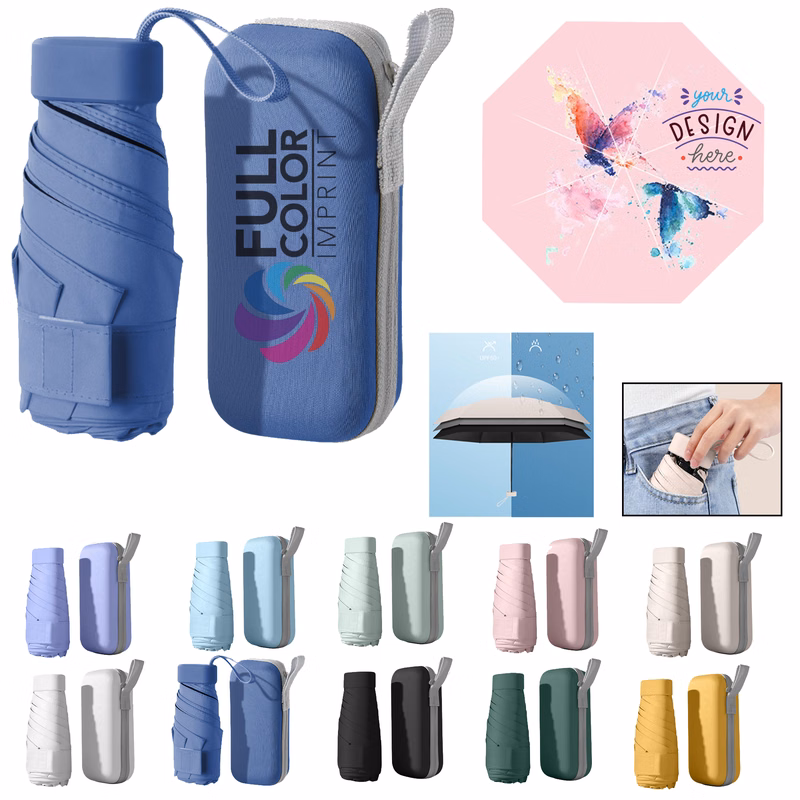 MOQ 20pcs Portable Travel Sun Umbrella