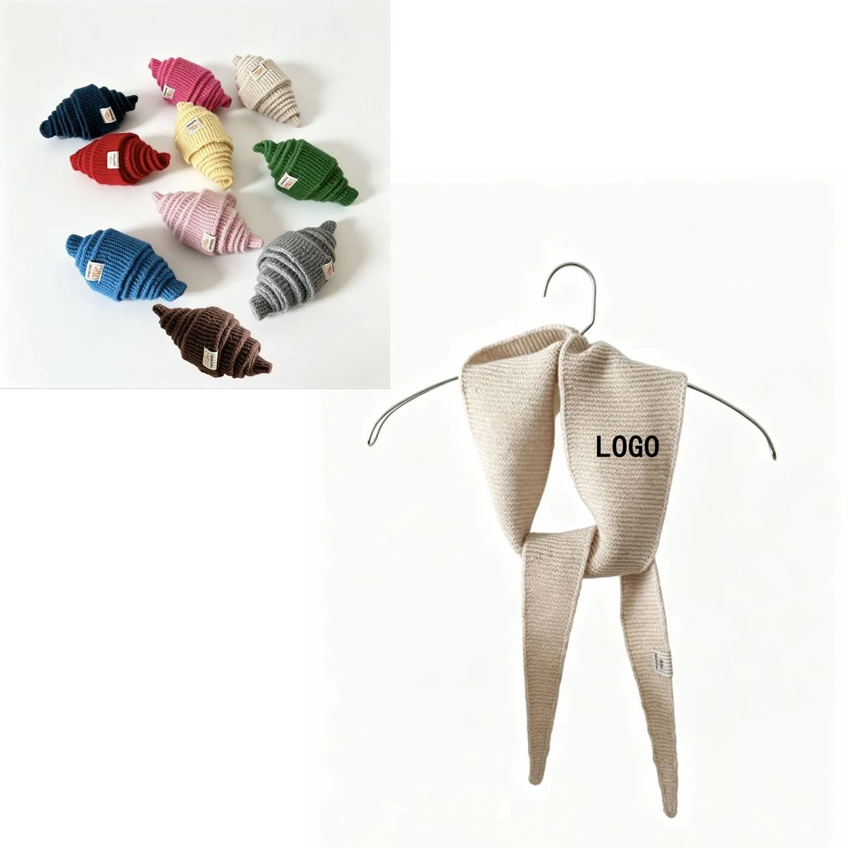 Knitted Wool Triangle Neck Scarf 1