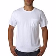Embroidered Jerzees 50/50 White T-shirt with Pocket