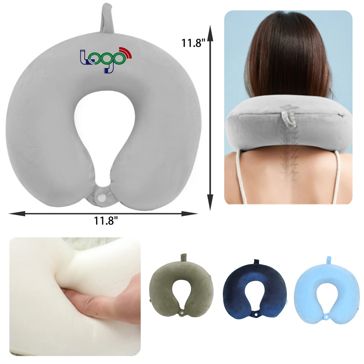MOQ 50 PCS Supportive Memory Foam U Shaped Neck Pillow 1