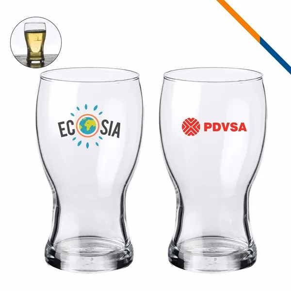Custom 10.5 oz Pilsner Glass with Heavy Base — Full-Color Beer Drinkware