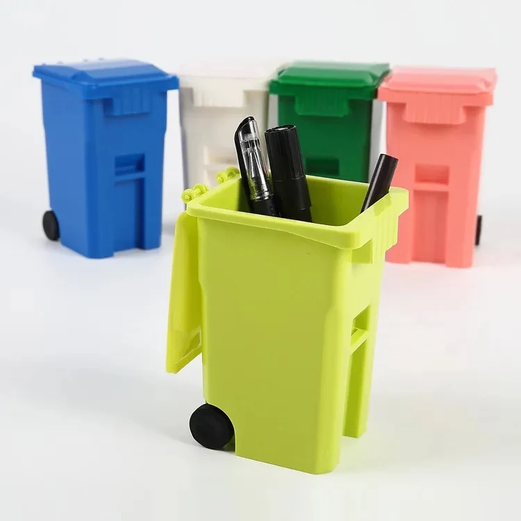 Garbage Trash Bin Pen Holder Desktop Organizer Pencil Cup 1