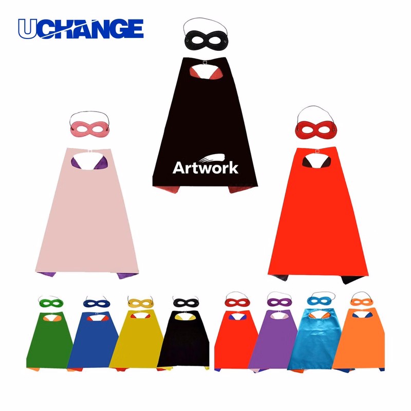 Children Hero Cloak Mask Costume Set