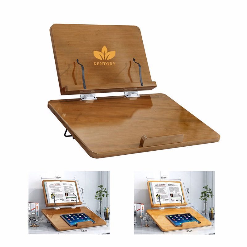 Bamboo Book Stand Large Double-Layer