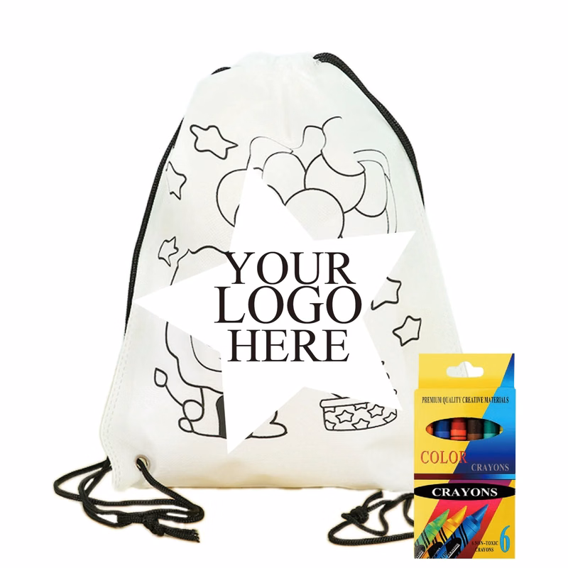 Custom Graffiti Non-Woven Coloring Drawstring Bag