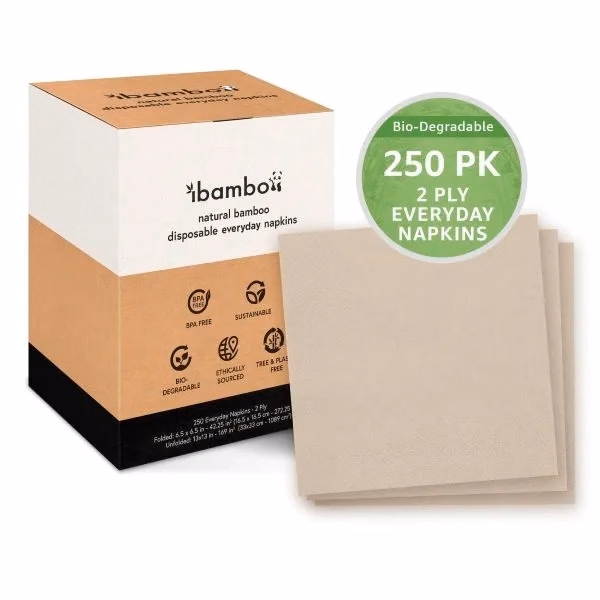 Ibambo Bamboo Everyday Lunch & Dinner Party Napkins